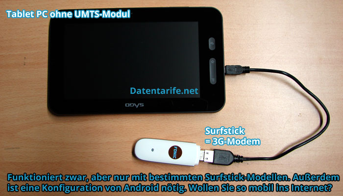 Tablet mit Surfstick verbinden