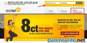 Mein Debitel light Anmeldung Mein Debitel light Anmeldung