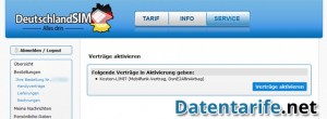 DeutschlandSIM Servicebereich Tarif aktivieren DeutschlandSIM Servicebereich Tarif aktivieren