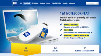 1&1 Datentarif für Mobile HotSpot